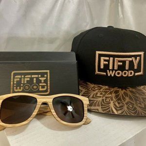 Fifty Wood Cap and Matching Glasses… NEW